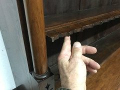 Pugin Style Large Gothic Revival Oak & Burr Oak Bookcase with Corinthian Columns - Thumbnail 8