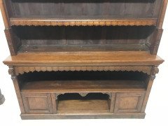 Pugin Style Large Gothic Revival Oak & Burr Oak Bookcase with Corinthian Columns - Thumbnail 5