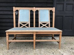 Six Arts & Crafts Matching Oak Cafe Settles or Loveseats with Shaped Back Rests - Thumbnail 8