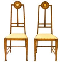 Pair of Arts & Crafts Oak Side Chairs by G M Ellwood, Made by J S Henry - Thumbnail 1