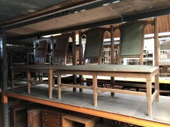 Six Arts & Crafts Matching Oak Cafe Settles or Loveseats with Shaped Back Rests - Thumbnail 11