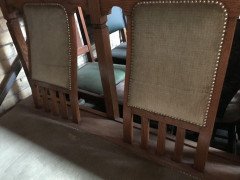 Six Arts & Crafts Matching Oak Cafe Settles or Loveseats with Shaped Back Rests - Thumbnail 15