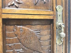 Charles Bevan, Gillows & Co. an Aesthetic Oak Cabinet with Carved Birds & Fish - Thumbnail 14