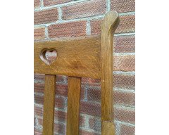 Pair Oak Armchairs, in the Style of Liberty & Co with Heart Cut- Out to the Backs - Thumbnail 12