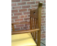 Pair Oak Armchairs, in the Style of Liberty & Co with Heart Cut- Out to the Backs - Thumbnail 13