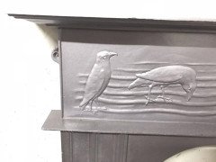 CFA Voysey, Attributed to George Wright a Cast Iron Fireplace with Feeding Crows - Thumbnail 5