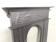 CFA Voysey, Attributed to George Wright a Cast Iron Fireplace with Feeding Crows - Thumbnail 6
