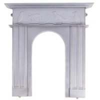 CFA Voysey, Attributed to George Wright a Cast Iron Fireplace with Feeding Crows - Thumbnail 1