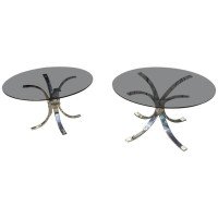 Knut Hesterberg, attributed. A Pair of Heavy Gage Modernist, 1970s Chrome Coffee Tables