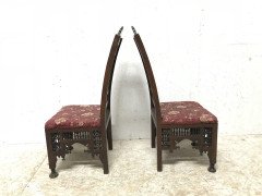 Liberty & Co. a Pair of Moorish Side Chairs with Carving & Moucharabieh Turnings - Thumbnail 6