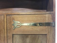 Liberty & Co. a Slim Arts & Crafts Walnut Bookcase with Stylised Copper Hinges - Thumbnail 4