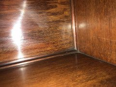 Liberty & Co. a Slim Arts & Crafts Walnut Bookcase with Stylised Copper Hinges - Thumbnail 7
