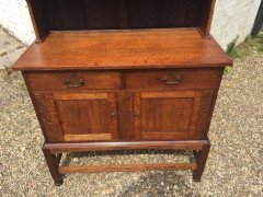 An Arts & Crafts Craftsman Made Simple Oak Dresser with Decorative Shaped Top - Thumbnail 4