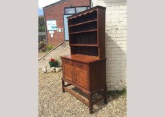 An Arts & Crafts Craftsman Made Simple Oak Dresser with Decorative Shaped Top - Thumbnail 2