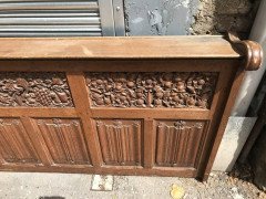 Arts & Crafts Oak Panelling with Hand Carved Pomegranates, Roses and Grapes - Thumbnail 6