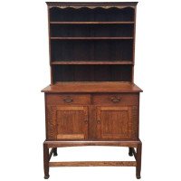 An Arts & Crafts Craftsman Made Simple Oak Dresser with Decorative Shaped Top - Thumbnail 1