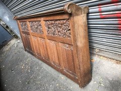 Arts & Crafts Oak Panelling with Hand Carved Pomegranates, Roses and Grapes - Thumbnail 7