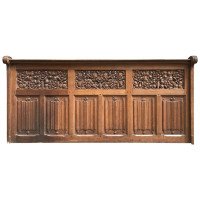 Arts & Crafts Oak Panelling with Hand Carved Pomegranates, Roses and Grapes - Thumbnail 8
