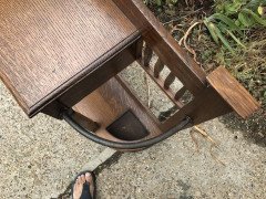 Shapland & Petter Oak Umbrella Stick Stand with Pierced Heart Detail - Thumbnail 3