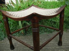 Liberty and Co. Stained Beech Dish Shaped Thebes Stool with Ring Turned Legs - Thumbnail 3