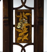 Liberty and Co Arts & Crafts Mahogany Side Table Inlaid with Floral Details - Thumbnail 1