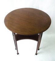 Liberty and Co Arts & Crafts Mahogany Side Table Inlaid with Floral Details - Thumbnail 2