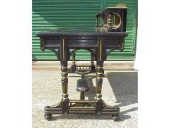  Bruce Talbert Attri, Gillows Lancaster, Aesthetic Movement Ebonised & Gilt Desk - Thumbnail 6