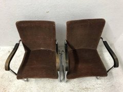 Thonet, a Pair of 1930s Tubular Steel Armchairs with Ebonized Armrests - Thumbnail 7