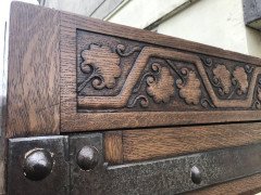 Arts & Crafts Oak Treble Wardrobe with Five Drawers by Liberty & Co. - Thumbnail 9