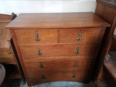 Heals. An Arts and Crafts Oak Chest of Drawers, Stamped Heals of London - Thumbnail 2