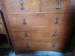 Heals. An Arts and Crafts Oak Chest of Drawers, Stamped Heals of London - Thumbnail 3