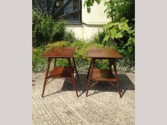 A Rare Pair of Anglo-Japanese two-tier Walnut Side Tables by Jas Shoolbred - Thumbnail 7