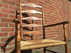 A Cotswold School Arts and Crafts Ash Armchair Attributed to Edward Gardiner - Thumbnail 3
