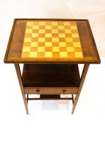 E. W. Godwin, attributed. An Anglo-Japanese Mahogany Inlaid Single Drawer Chess Table - Thumbnail 3