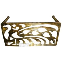 An Aesthetic Movement Brass Trivet with Peacock Fret Work, on Turned Legs - Thumbnail 2
