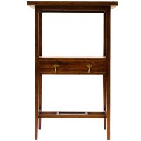 E. W. Godwin, attributed. An Anglo-Japanese Mahogany Inlaid Single Drawer Chess Table