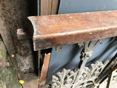 Gothic Revival Cast Iron Gate with Both Side Railings and Geometric Decoration - Thumbnail 6