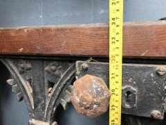 Gothic Revival Cast Iron Gate with Both Side Railings and Geometric Decoration - Thumbnail 8