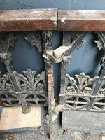 Gothic Revival Cast Iron Gate with Both Side Railings and Geometric Decoration - Thumbnail 4