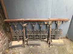 Gothic Revival Cast Iron Gate with Both Side Railings and Geometric Decoration - Thumbnail 3