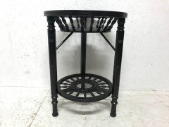 Rare Anglo-Japanese Side Table with the Original Royal Worcester Porcelain Plate - Thumbnail 3