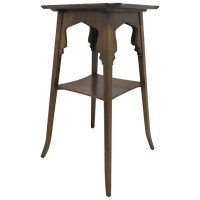 Liberty & Co Attributed, an Elegant Anglo-Moorish Aesthetic Elm Side Table - Thumbnail 1