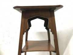 Liberty & Co Attributed, an Elegant Anglo-Moorish Aesthetic Elm Side Table - Thumbnail 4