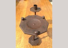 Ernest Gimson Rare Pair of Sheradised Steel Candlesticks Made by Alfred Bucknell - Thumbnail 3