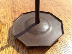 Ernest Gimson Rare Pair of Sheradised Steel Candlesticks Made by Alfred Bucknell - Thumbnail 6