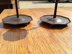 Ernest Gimson Rare Pair of Sheradised Steel Candlesticks Made by Alfred Bucknell - Thumbnail 7
