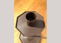 Ernest Gimson Rare Pair of Sheradised Steel Candlesticks Made by Alfred Bucknell - Thumbnail 8