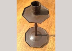 Ernest Gimson Rare Pair of Sheradised Steel Candlesticks Made by Alfred Bucknell - Thumbnail 9