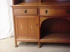 Waring & Gillows Style of M. H. Baillie Scott. Arts & Crafts Oak Inlaid Sideboard - Thumbnail 7
