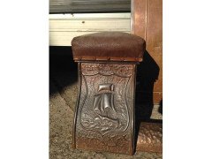Arts & Crafts Fireplace Set with a Seat to Each Side and Matching Fire Screen - Thumbnail 6